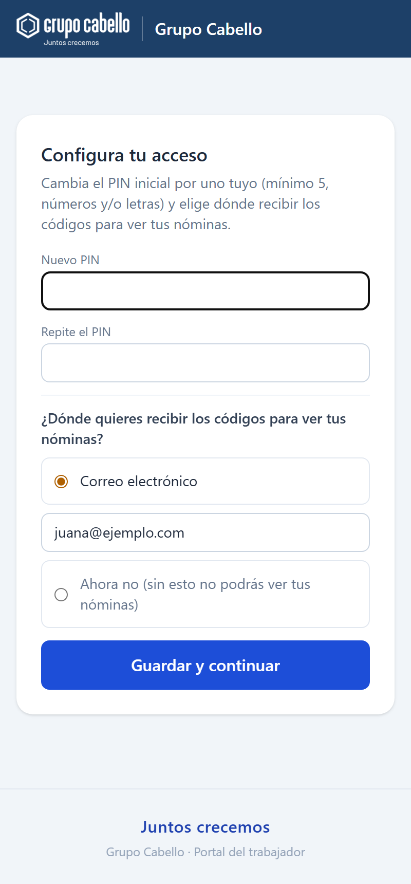 Crea tu clave