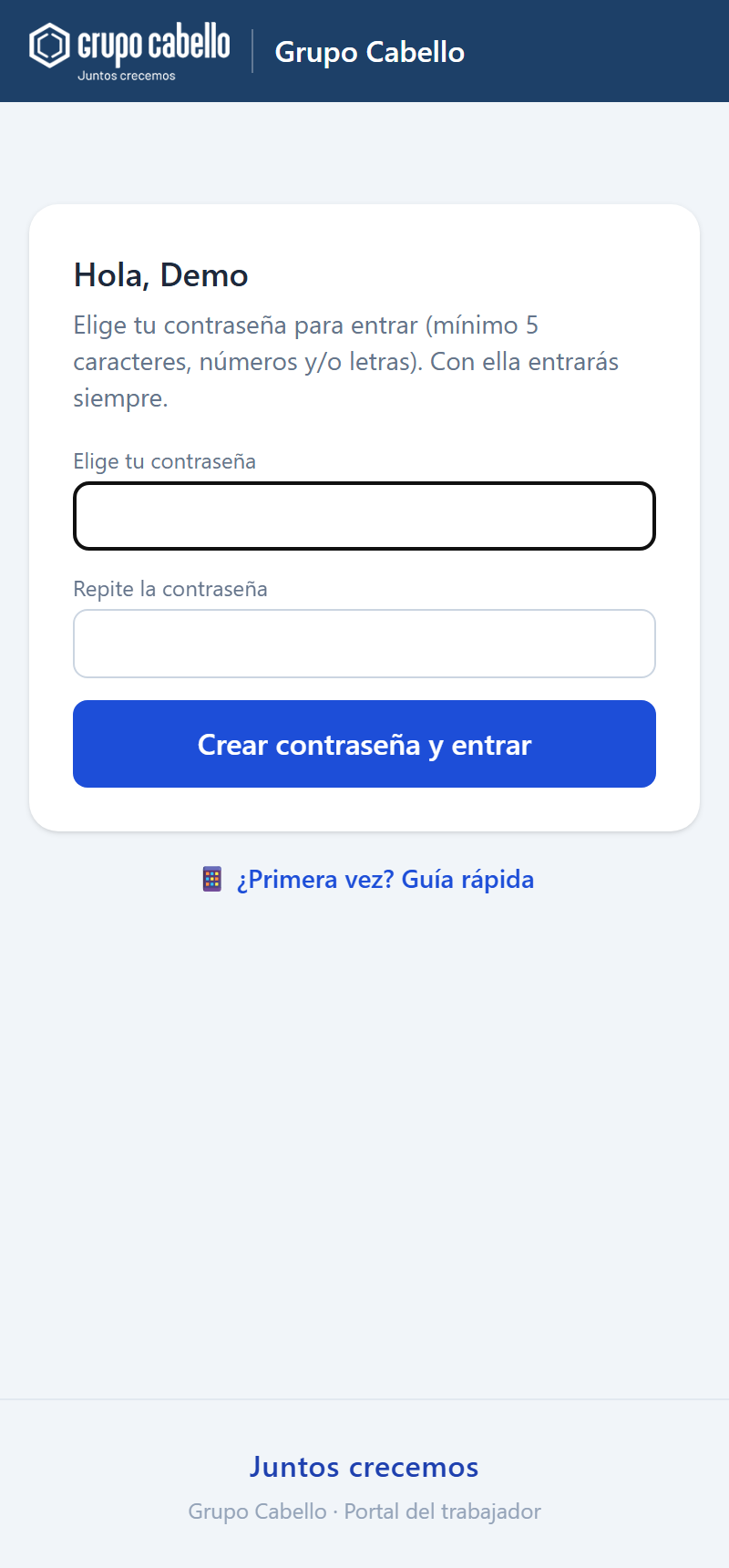 Elige tu contraseña